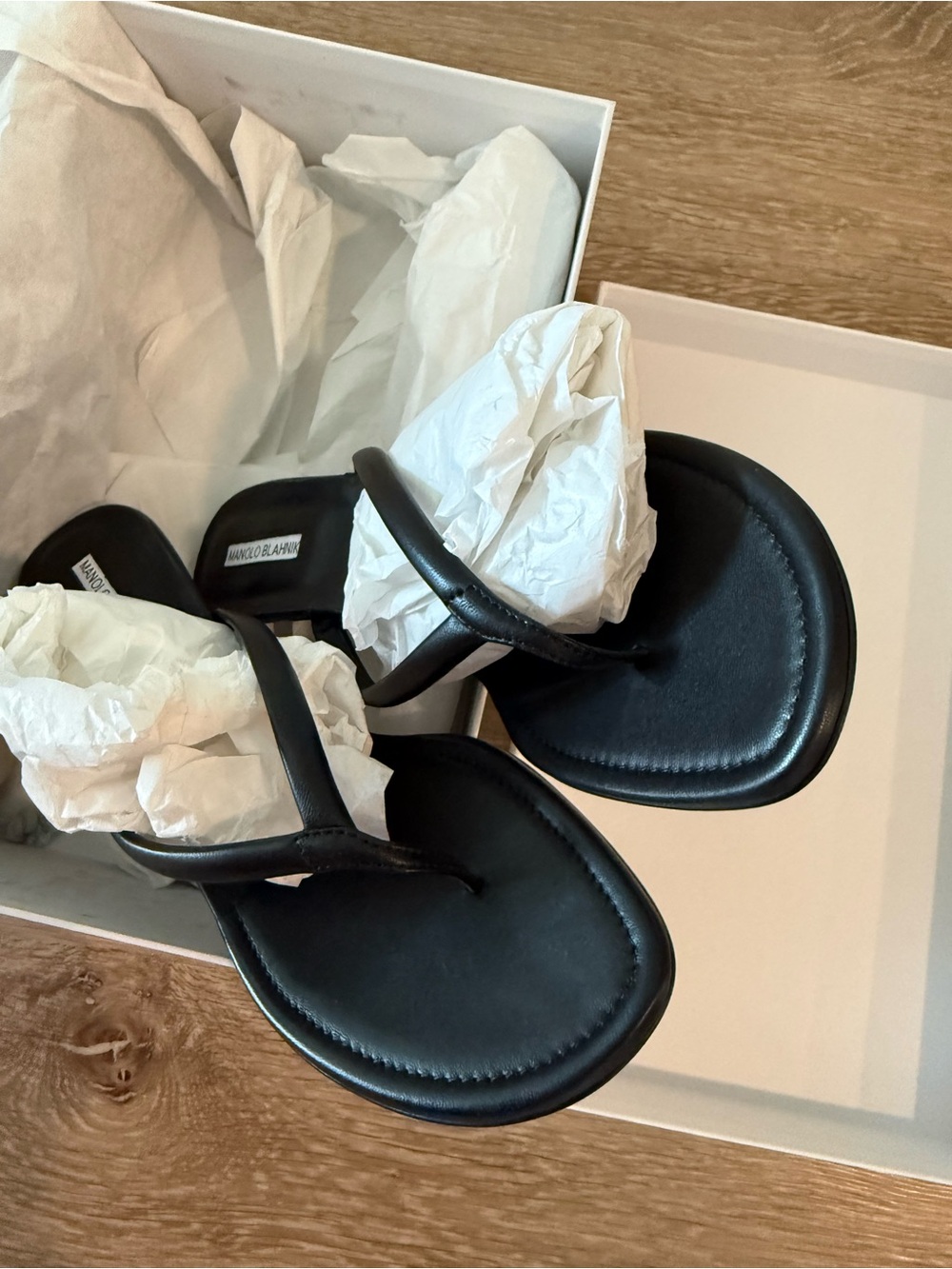 NWT MANOLO BLAHNIK Paterno 50 Leather Sandal - Picture 7 of 10